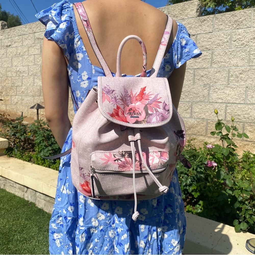 Guess Pink Floral Backpack